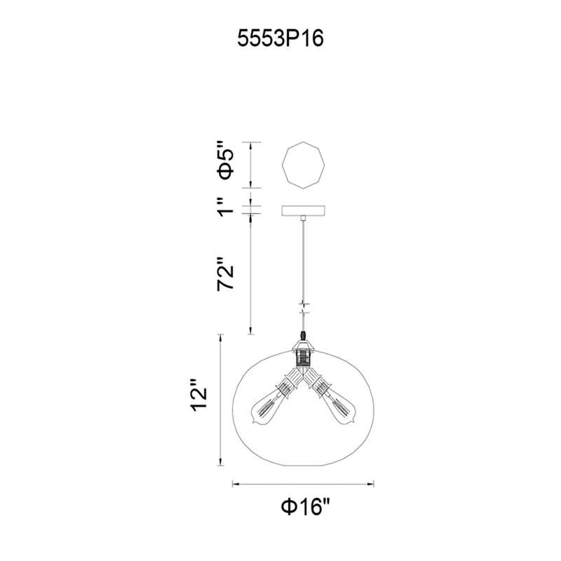 CWI Lighting 4 Light Contemporary Glass Down Pendant in Amber