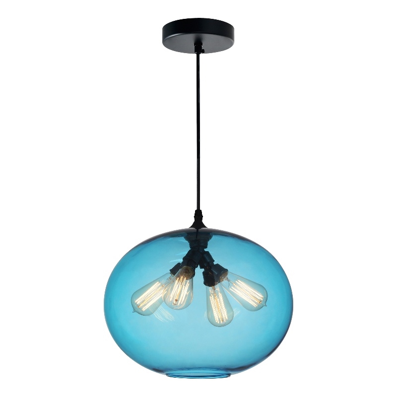 CWI Lighting 4 Light Contemporary Glass Mini Pendant in Transparent Blue