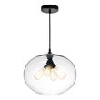 CWI Lighting Glass 4 Light Contemporary Metal Down Pendant in Clear