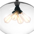 CWI Lighting Glass 4 Light Contemporary Metal Down Pendant in Clear