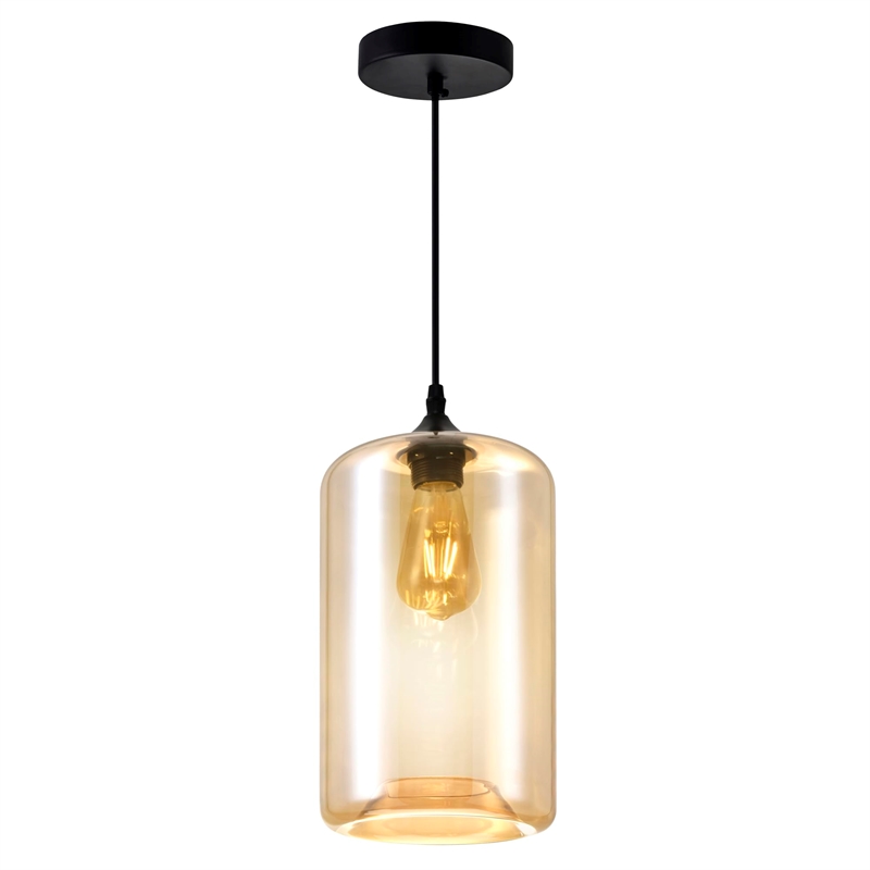 CWI Lighting 1 Light Down Glass Mini Pendant in Brown Cognac