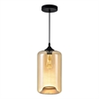 CWI Lighting 1 Light Down Glass Mini Pendant in Brown Cognac