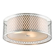 CWI Lighting Mikayla 3 Light Metal Flush Mount Light in Satin Nickel