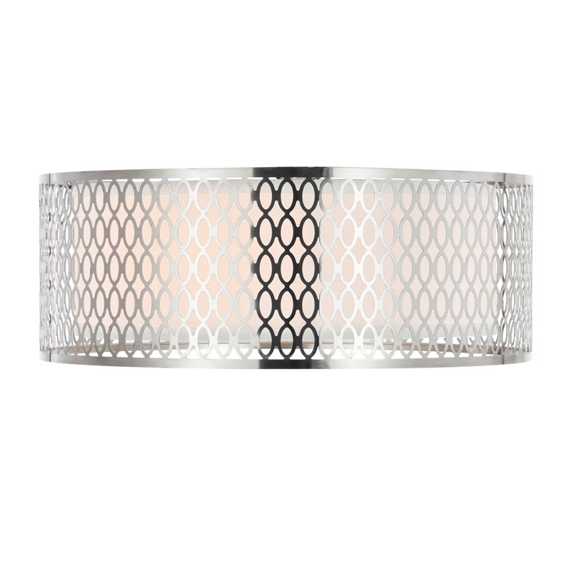 CWI Lighting Mikayla 3 Light Metal Flush Mount Light in Satin Nickel