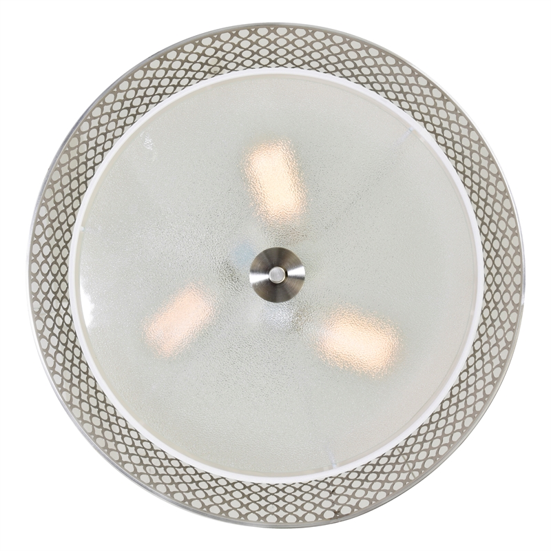 CWI Lighting Mikayla 3 Light Metal Flush Mount Light in Satin Nickel