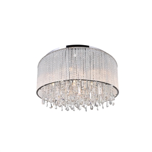 CWI Lighting Benson 14 Light Drum Shade Metal Flush Mount Light in Chrome