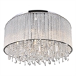 CWI Lighting Benson 14 Light Drum Shade Metal Flush Mount Light in Chrome