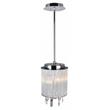 CWI Lighting Benson 2 Light Drum Shade Metal Mini Pendant in Chrome/Clear