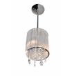 CWI Lighting Benson 2 Light Drum Shade Metal Mini Pendant in Chrome/Clear