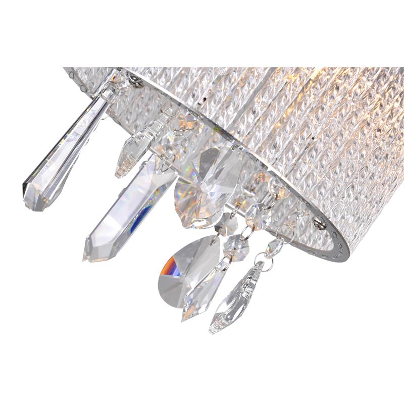 CWI Lighting Benson 2 Light Drum Shade Metal Mini Pendant in Chrome/Clear