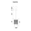 CWI Lighting Benson 2 Light Drum Shade Metal Mini Pendant in Chrome/Clear