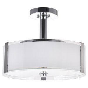 CWI Lighting Lucie 3 Light Metal Chandelier with Drum Shade in Chrome