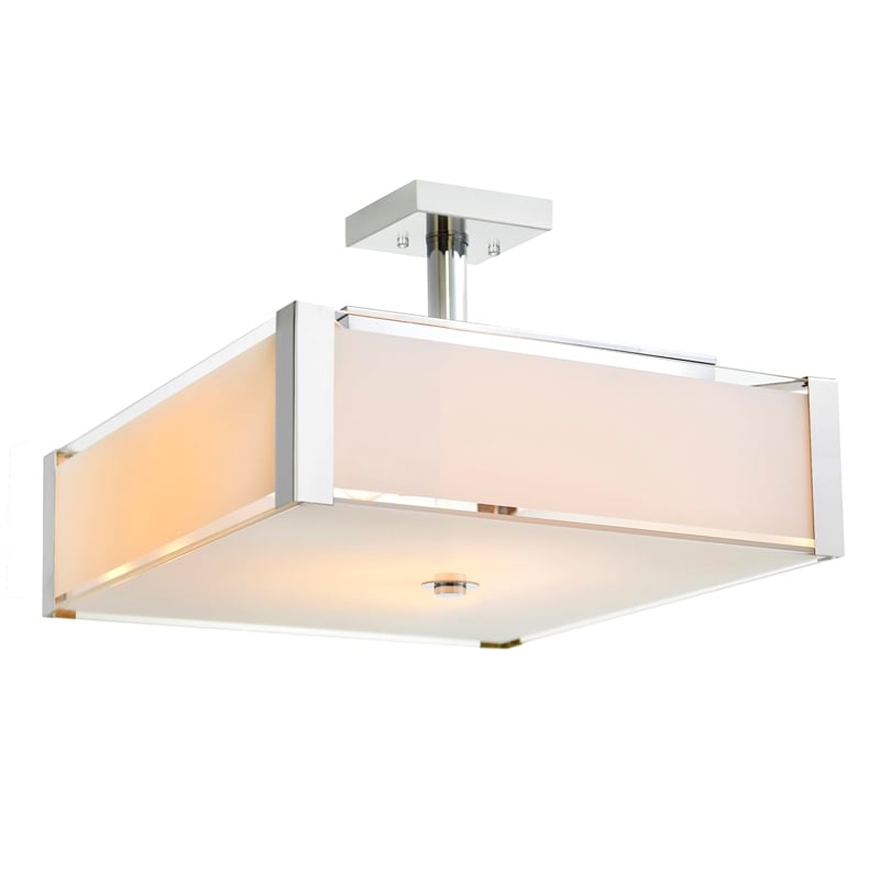 CWI Lighting Lucie 4 Light Drum Shade Metal Chandelier in Chrome