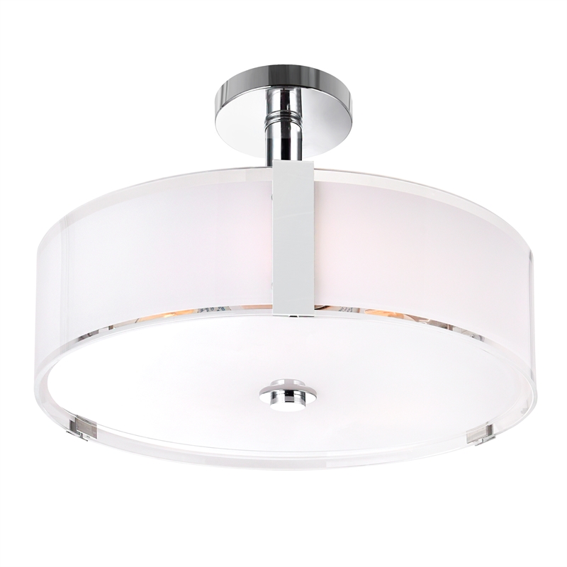CWI Lighting Lucie 25 Light Drum Shade Metal Chandelier in Chrome
