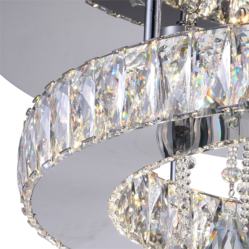 CWI Lighting Veil Transitional Metal LED Flush Mount Light in Chrome