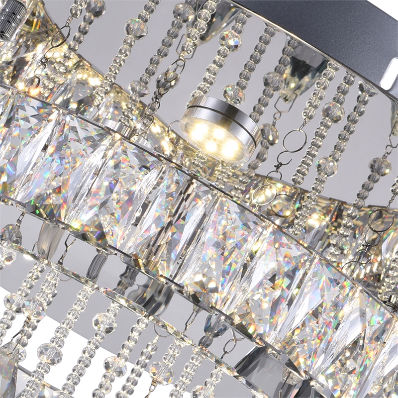 CWI Lighting Veil Transitional Metal LED Flush Mount Light in Chrome
