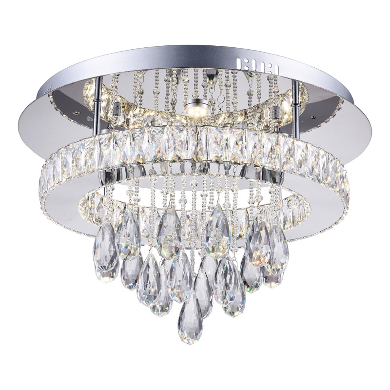 CWI Lighting Veil Transitional Metal LED Flush Mount Light in Chrome