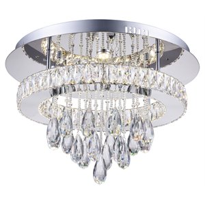 CWI Lighting Veil Transitional Metal LED Flush Mount Light in Chrome