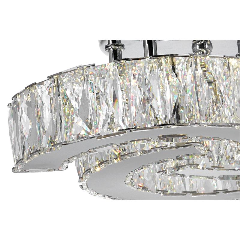 CWI Lighting Vienna Modern Metal LED Flush Mount Light in Chrome