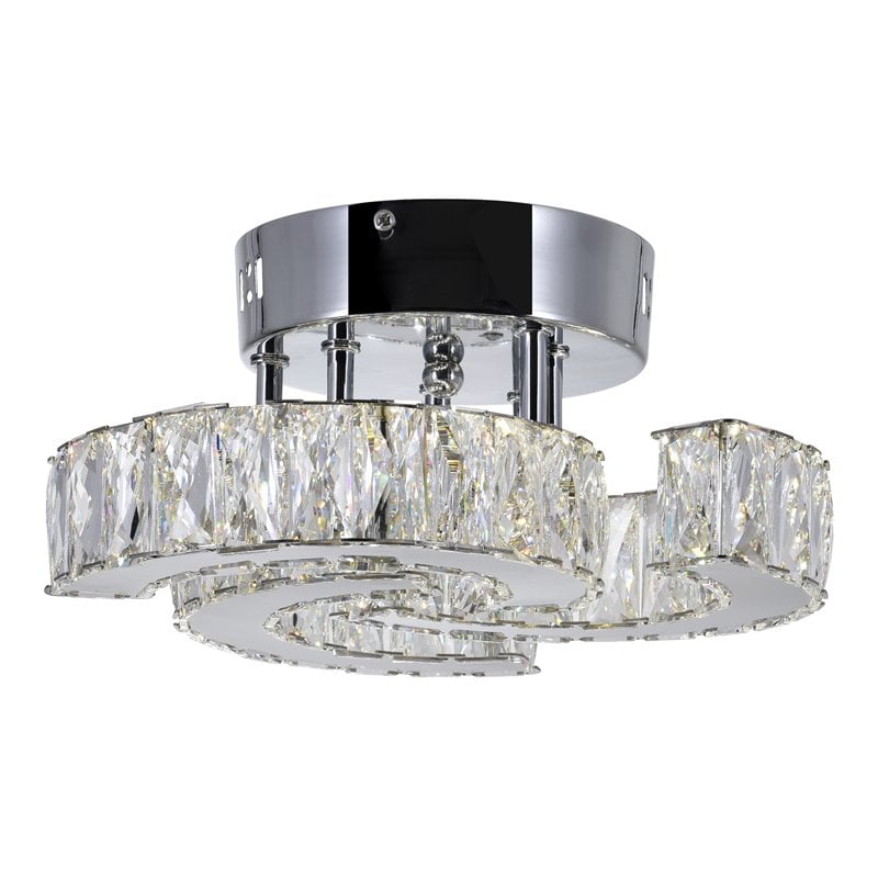 CWI Lighting Vienna Modern Metal LED Flush Mount Light in Chrome
