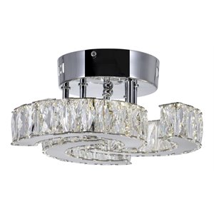 CWI Lighting Vienna Modern Metal LED Flush Mount Light in Chrome