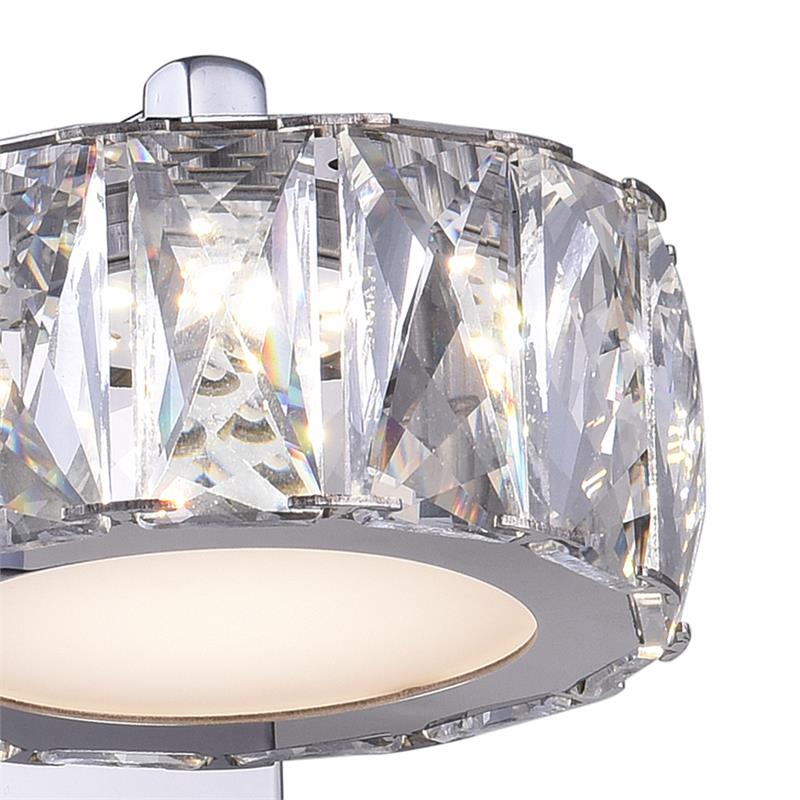 CWI Lighting Milan Transitional Metal LED Bathroom Sconce in Chrome