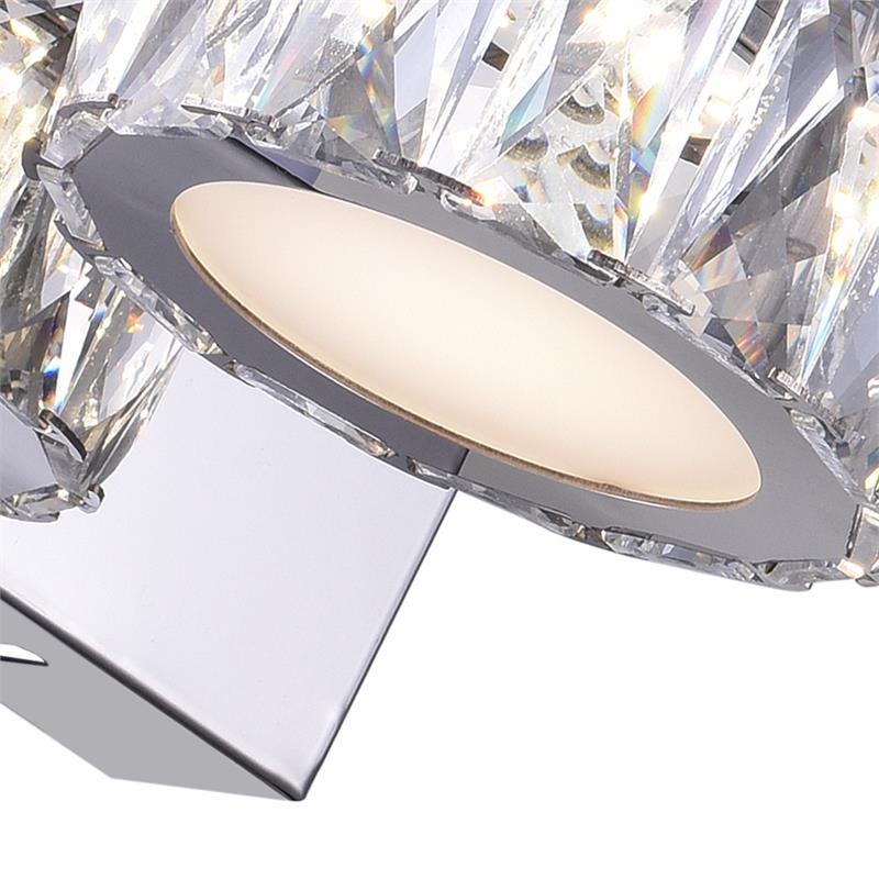 CWI Lighting Milan Transitional Metal LED Bathroom Sconce in Chrome