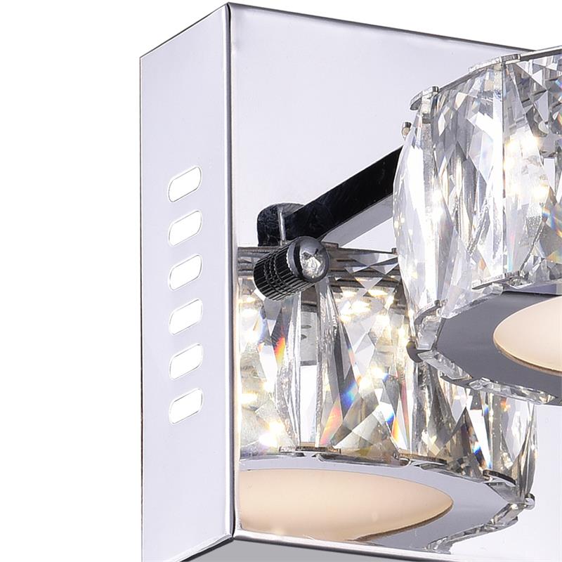 CWI Lighting Milan Transitional Metal LED Bathroom Sconce in Chrome