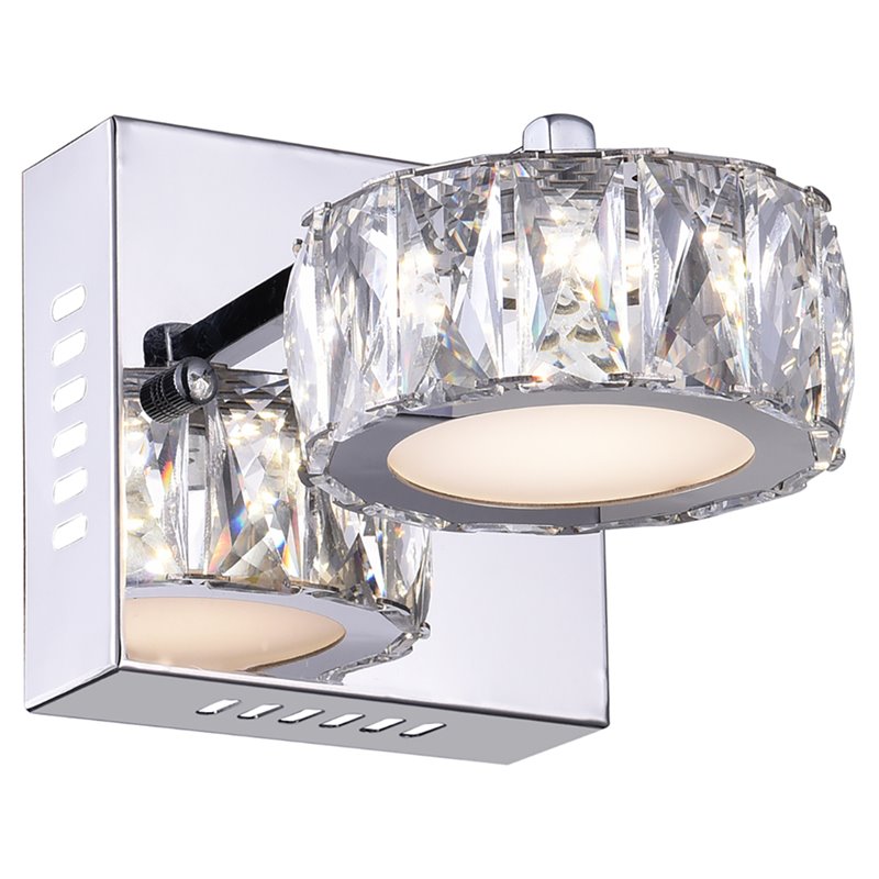 CWI Lighting Milan Transitional Metal LED Bathroom Sconce in Chrome
