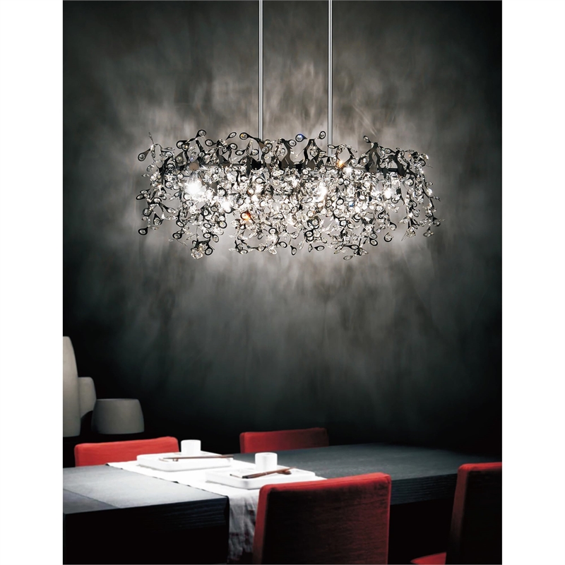 CWI Lighting Flurry 7 Light Down Contemporary Metal Chandelier in Chrome