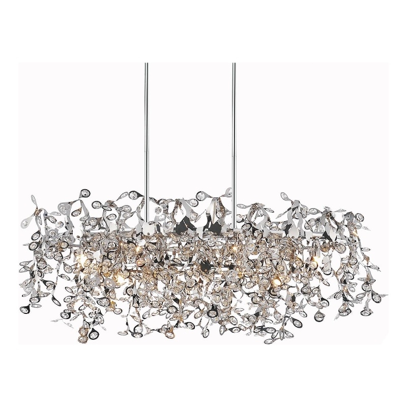 CWI Lighting Flurry 7 Light Down Contemporary Metal Chandelier in Chrome