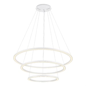 CWI Lighting Chalice 3Contemporary Metal LED Chandelier in White