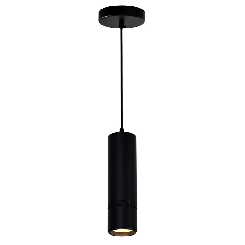 CWI Lighting Stowe Contemporary Metal LED Mini Pendant in Black/Wood