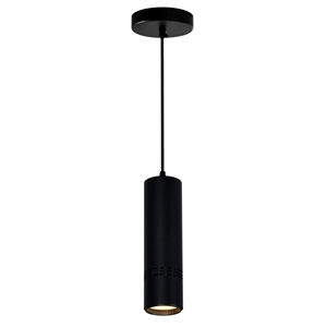CWI Lighting Stowe Contemporary Metal LED Mini Pendant in Black/Wood