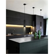CWI Lighting Stowe Contemporary Metal LED Mini Pendant in Black/Wood