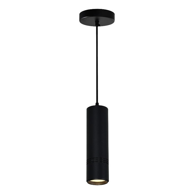 CWI Lighting Stowe Contemporary Metal LED Mini Pendant in Black/Wood