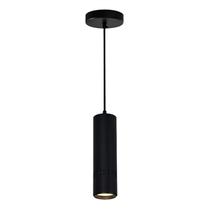 CWI Lighting Stowe Contemporary Metal LED Mini Pendant in Black/Wood