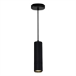 CWI Lighting Stowe Contemporary Metal LED Mini Pendant in Black/Wood
