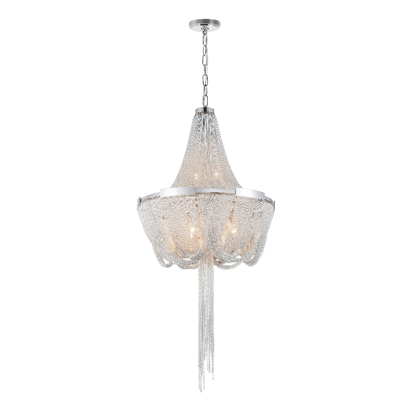CWI Lighting Enchanted 6 Light Down Contemporary Metal Chandelier in Chrome