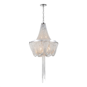 CWI Lighting Enchanted 6 Light Down Contemporary Metal Chandelier in Chrome