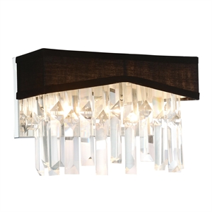 CWI Lighting Havely 2 Light Transitional Metal Wall Sconce in Chrome/Black