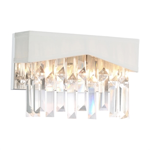 CWI Lighting Havely 2 Light Transitional Metal Wall Sconce in Chrome/White