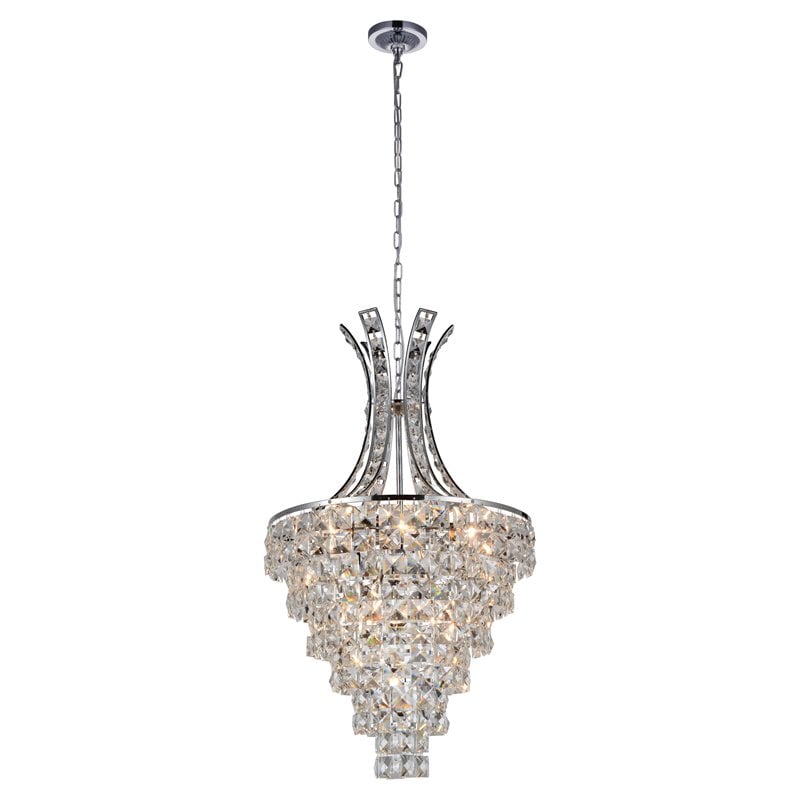 CWI Lighting Chique 9 Light Traditional Metal Chandelier in Chrome