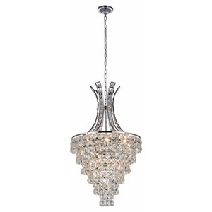 CWI Lighting Chique 9 Light Traditional Metal Chandelier in Chrome