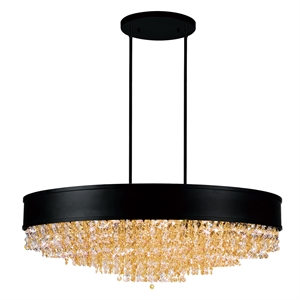 CWI Lighting Medina 15 Light Drum Shade Metal Chandelier in Black