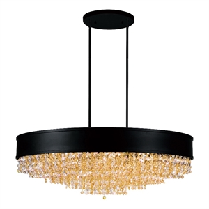 CWI Lighting Medina 15 Light Drum Shade Metal Chandelier in Black