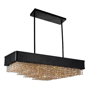 CWI Lighting Medina10 Light Drum Shade Metal Chandelier in Black