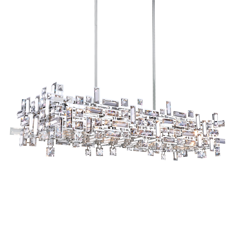 CWI Lighting Arley 12 Light Transitional Metal Island Chandelier in Chrome