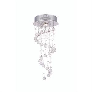 CWI Lighting Spiral 1 Light Transitional Metal Flush Mount Light in Chrome