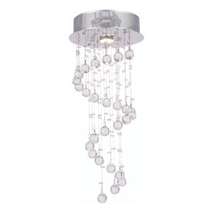 CWI Lighting Spiral 1 Light Transitional Metal Flush Mount Light in Chrome